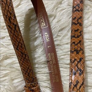 Genuine Snakeskin Leather Belt L